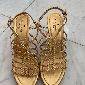 Kate Spade Gladiator Gold Wedge Sandal